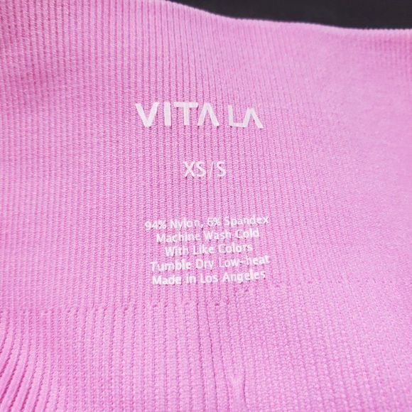 Vita LA Hot Pink High Waisted Stretch Biker Shorts - Picture 6 of 7